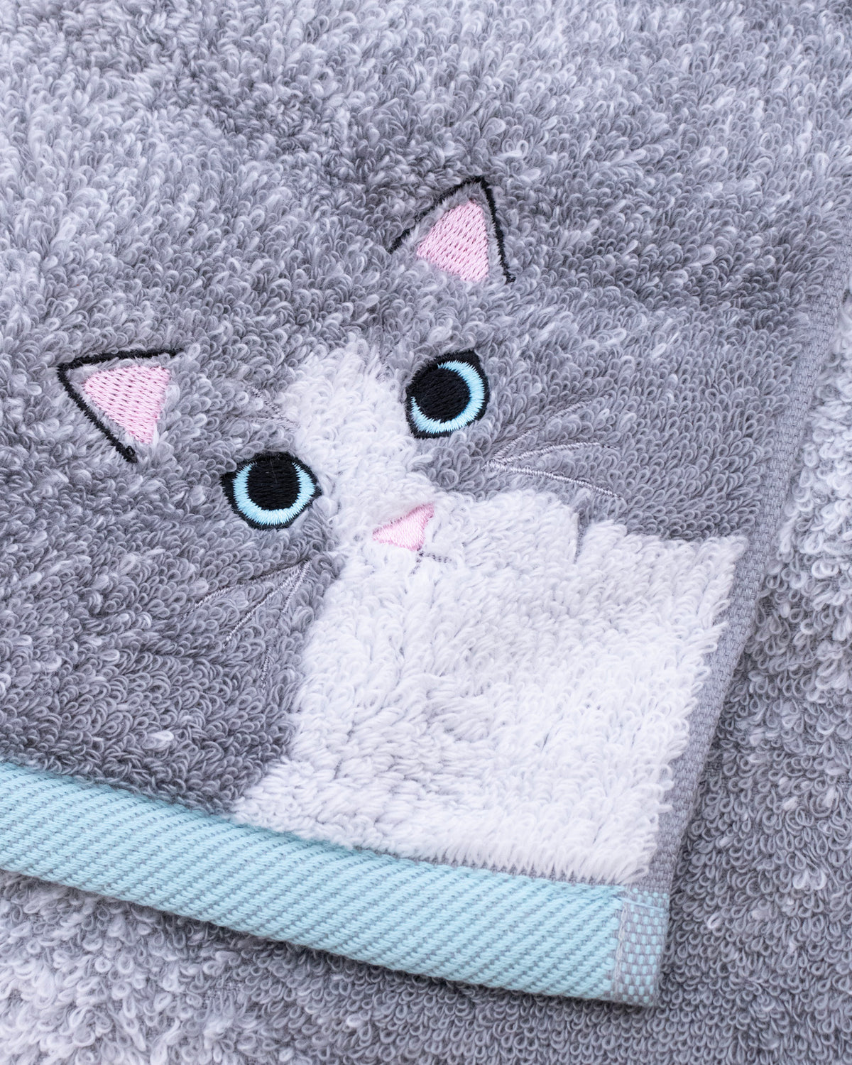 Japanese Long Face Towel, Uchi no Ko Kenami, Gray