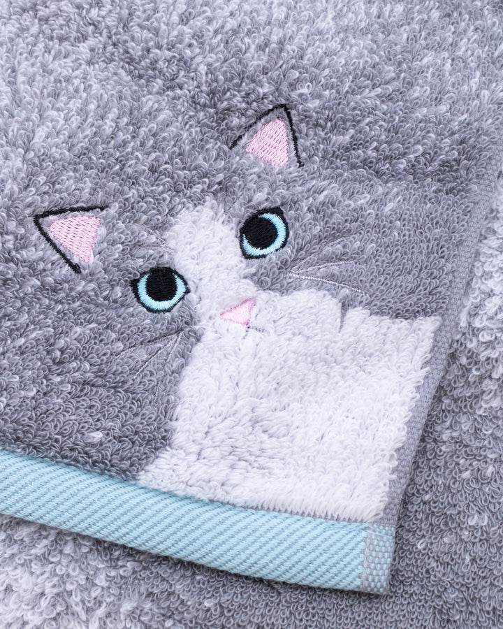 Japanese Long Face Towel, Uchi no Ko Kenami, Gray
