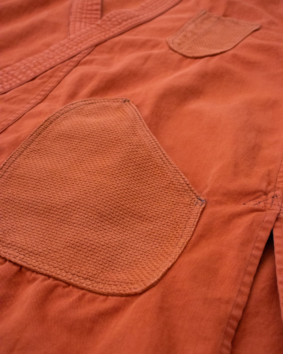 Kiriko Custom Dyed Kendogi Jacket with Pockets, Kakishibu, Style C