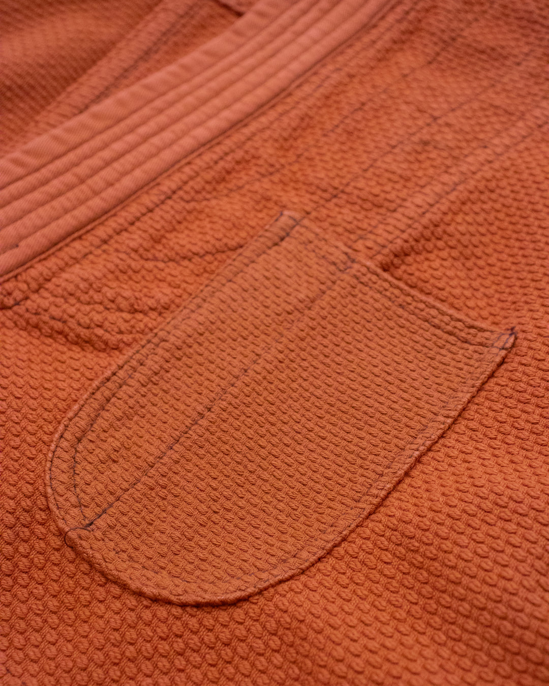 Kiriko Custom Dyed Kendogi Jacket with Pockets, Kakishibu, Sashiori Style A