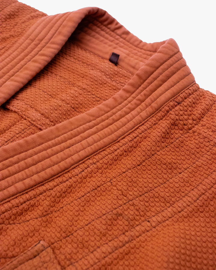 Kiriko Custom Dyed Kendogi Jacket with Pockets, Kakishibu, Sashiori Style A
