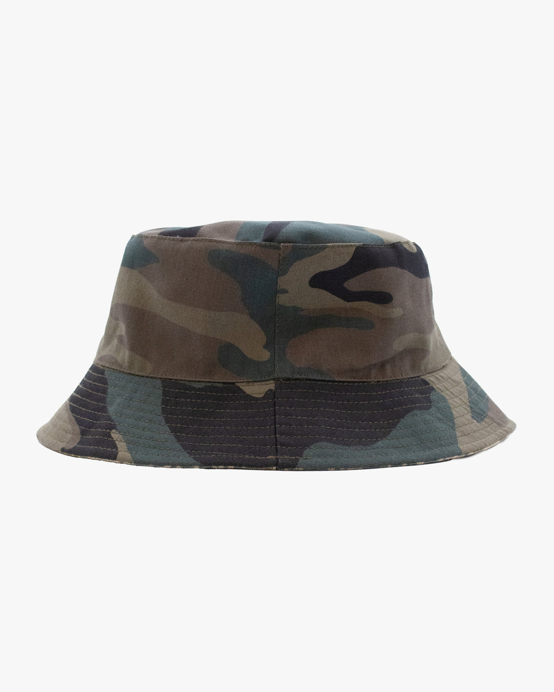 Kiriko Original Bucket Hat, Reversible Sage and Gold Multi Patchwork with Black and Lime Tiger Camo