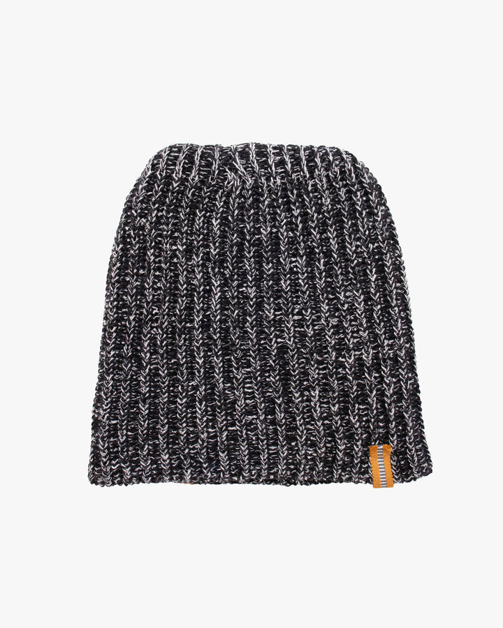 Kiriko Original Knit Cap, Twist, Black with White, With Sanada Himo, 6˝