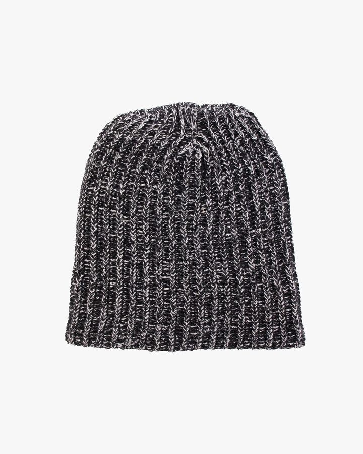Kiriko Original Knit Cap, Twist, Black with White, With Sanada Himo, 6˝