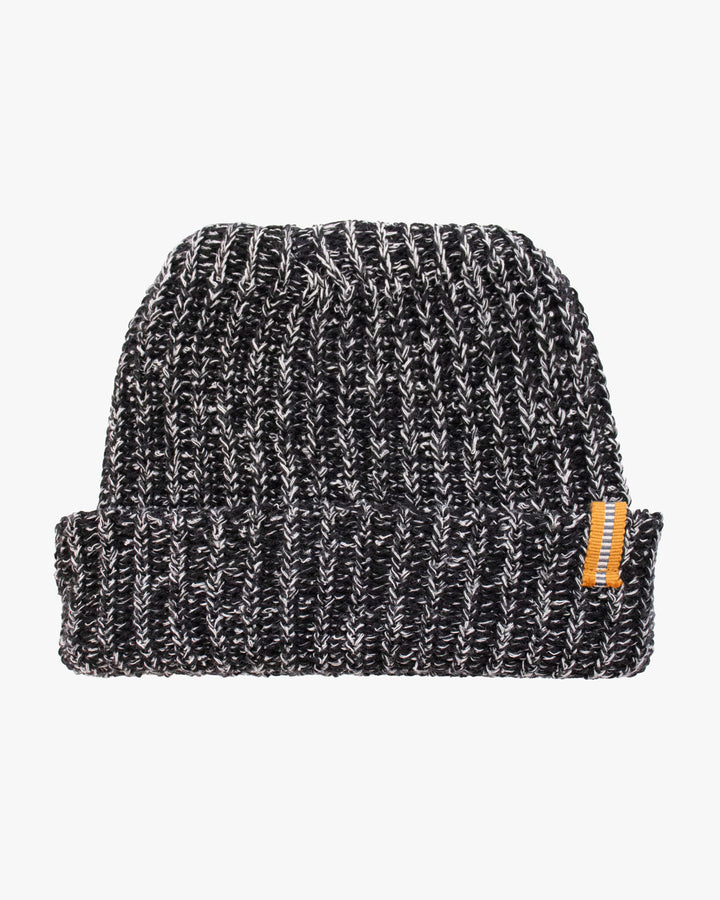 Kiriko Original Knit Cap, Twist, Black with White, With Sanada Himo, 6˝