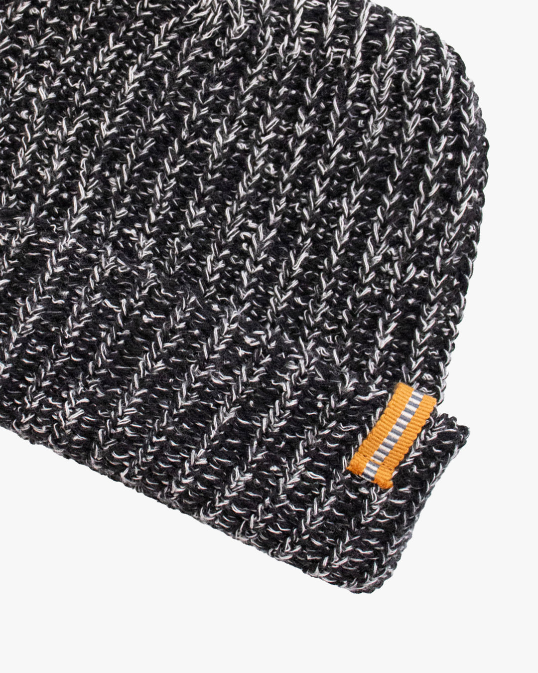Kiriko Original Knit Cap, Twist, Black with White, With Sanada Himo, 6˝