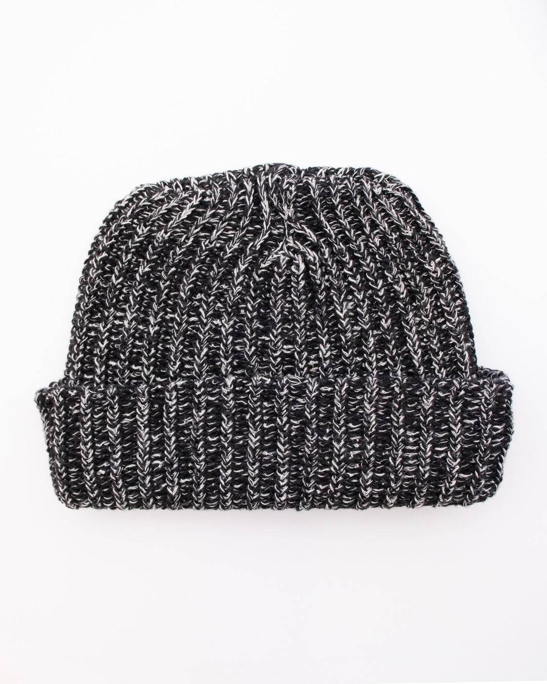 Kiriko Original Knit Cap, Twist, Black with White, With Sanada Himo, 6˝