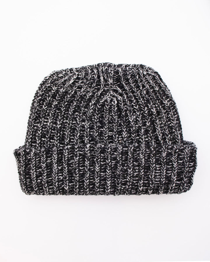 Kiriko Original Knit Cap, Twist Black and White, With Sanada Himo, 6˝