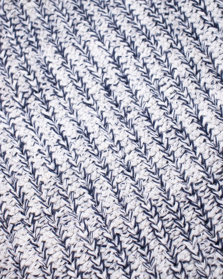 Kiriko Original Knit Cap, Twist, White and Black, With Sanada Himo, 9˝