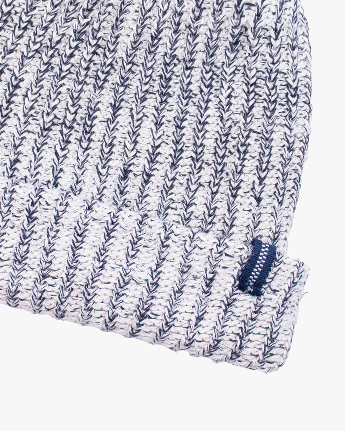 Kiriko Original Knit Cap, Twist, White and Black, With Sanada Himo, 9˝