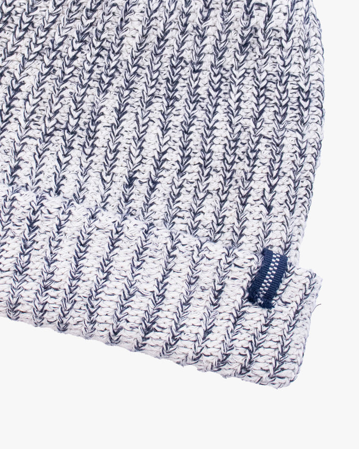 Kiriko Original Knit Cap, Twist, White and Black, With Sanada Himo, 9˝