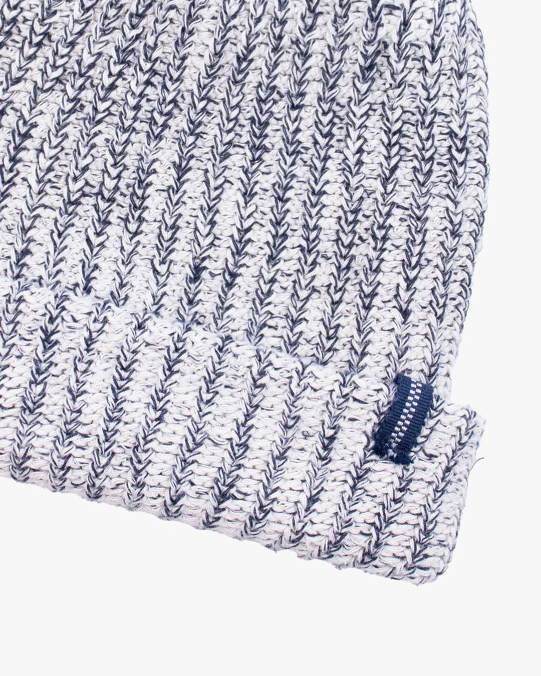 Kiriko Original Knit Cap, Twist, White and Black, With Sanada Himo, 9˝