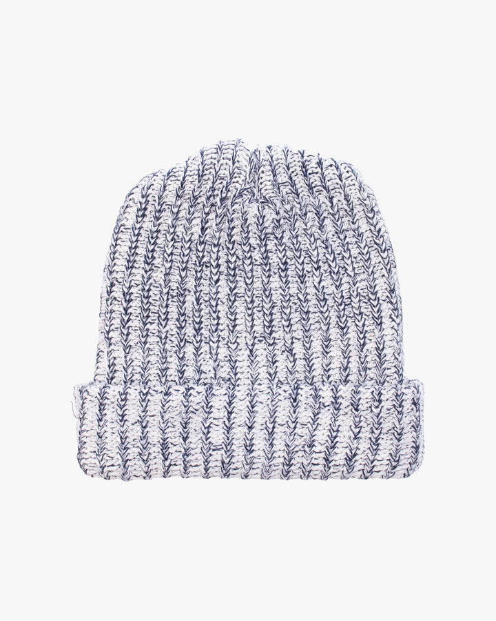 Kiriko Original Knit Cap, Twist, White and Black, With Sanada Himo, 9˝