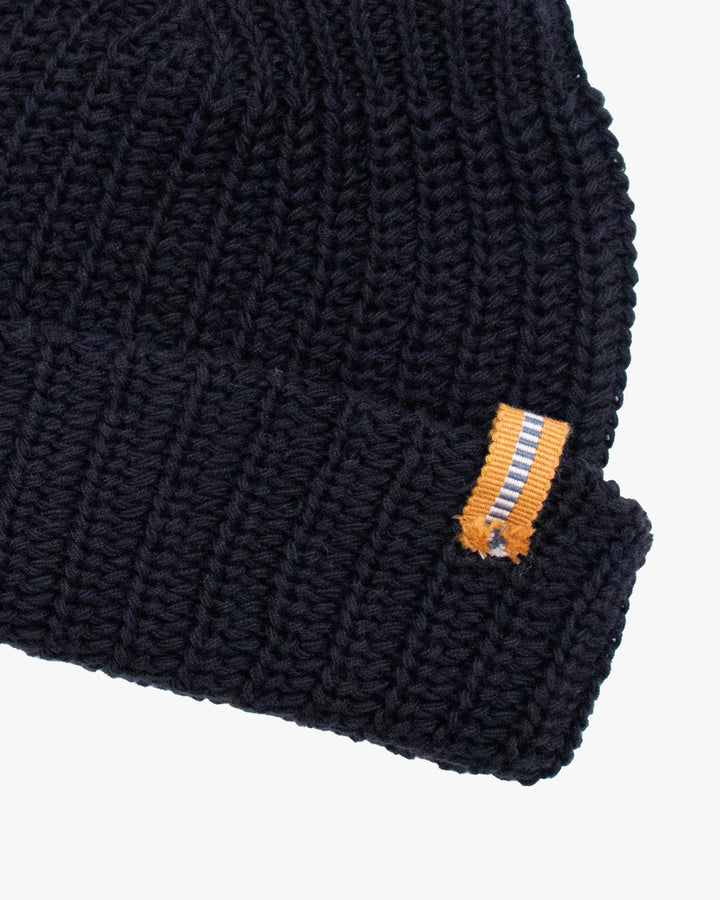 Kiriko Original Knit Cap, Black, With Sanada Himo, 6˝