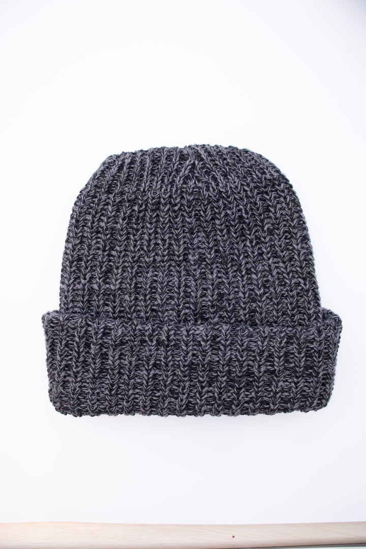 Kiriko Original Knit Cap, Twist, Navy with White, With Sanada Himo, 6˝