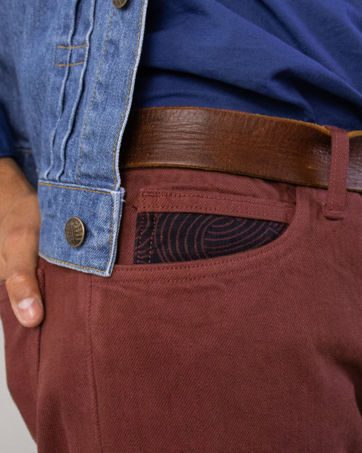Kiriko Original Denim Jeans, US Made Custom Dyed Premium Selvedge, Kuwazome-Iro, Nami