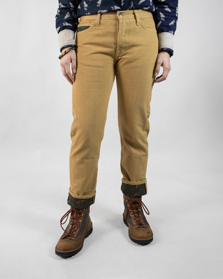 Kiriko Original Denim Jeans, US Made Custom Dyed Premium Selvedge, Ochiba-Iro, Nami