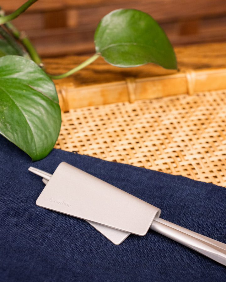 Chopstick Rest, Tsuboe, Irogami, Satin Silver