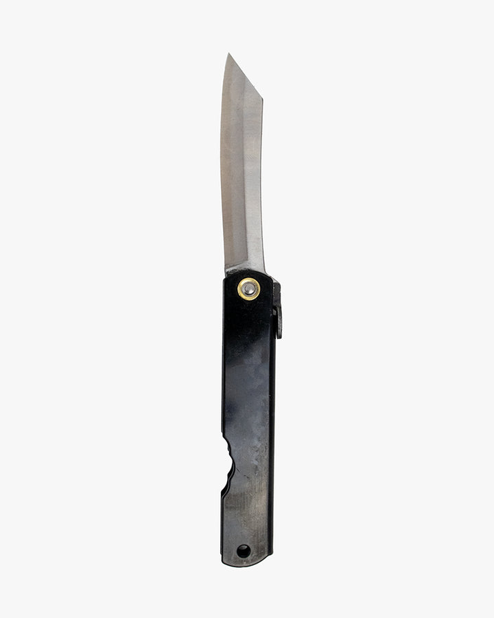 Higonokami, Japanese Knife, Mitsuosaku Aogami Warikomi, Black 100mm