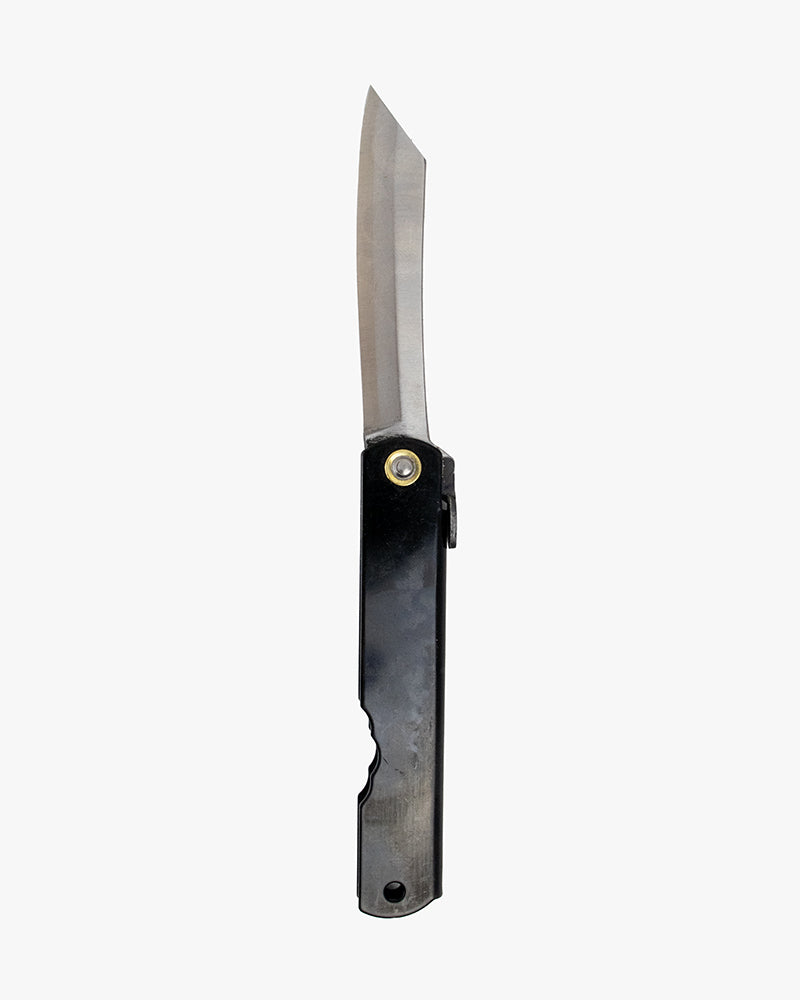 Higonokami, Japanese Knife, Mitsuosaku Aogami Warikomi, Black 100mm