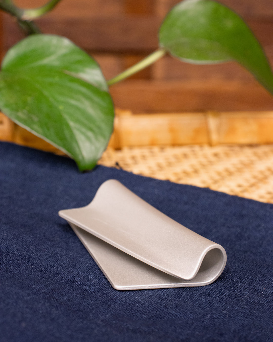 Chopstick Rest, Tsuboe, Irogami, Satin Silver