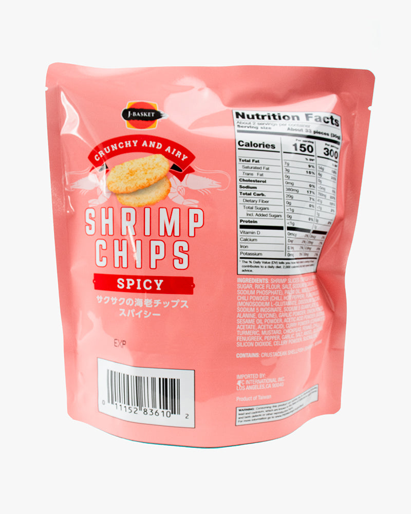 J-Basket, Spicy Shrimp Chips (Crunchy and Airy)