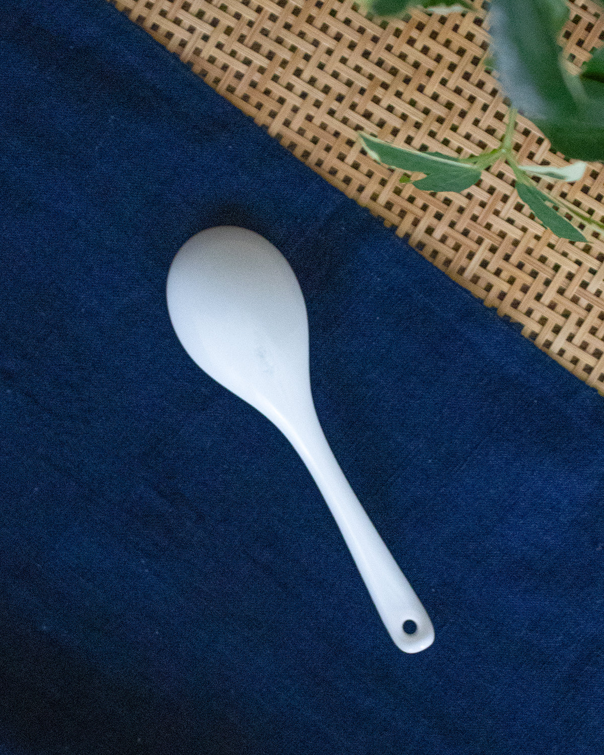 Kouraku Kiln Spoon, Porcelain, Blue Shima