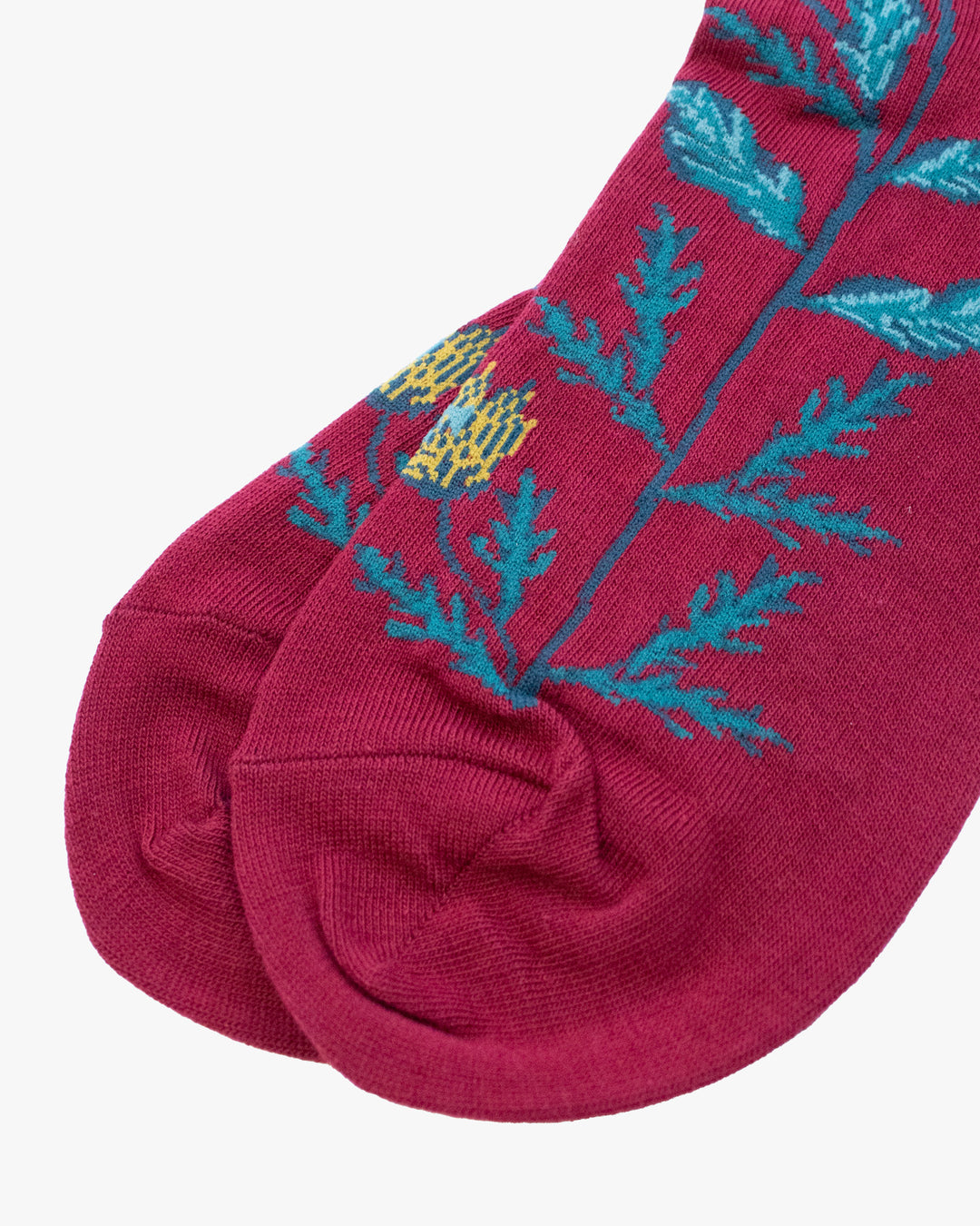 Debby Co. Crew Socks, Andeotte Collection,  Purple with Teal Flowers and Bird