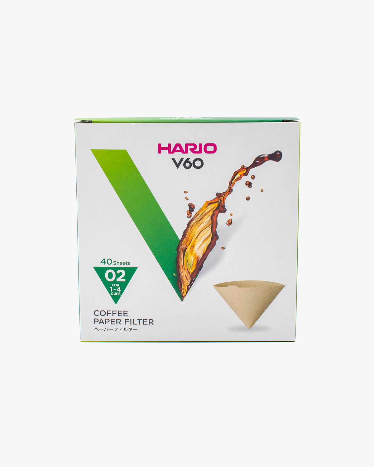 Hario, V60 Coffee Paper Filters, 02 "Misarashi", 40ct Box, Natural