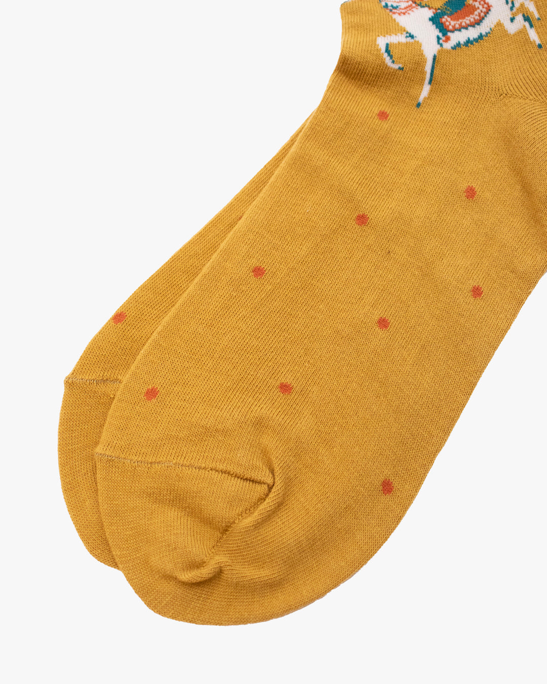 Debby Co. Crew Socks, Andeotte Collection, Mustard Horse