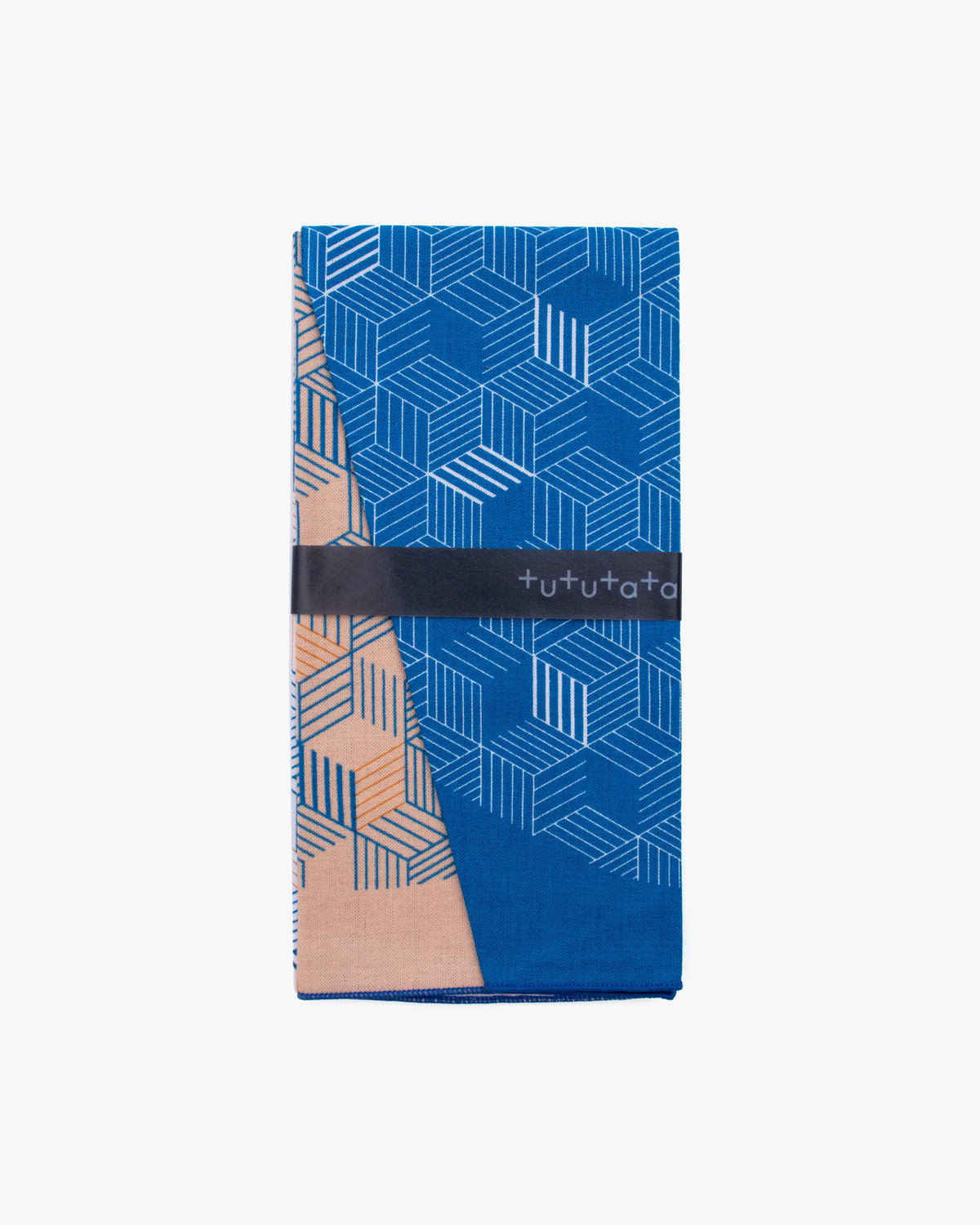 Tenugui, Modern Komon, Tutu Tata, Box Peacock Blue