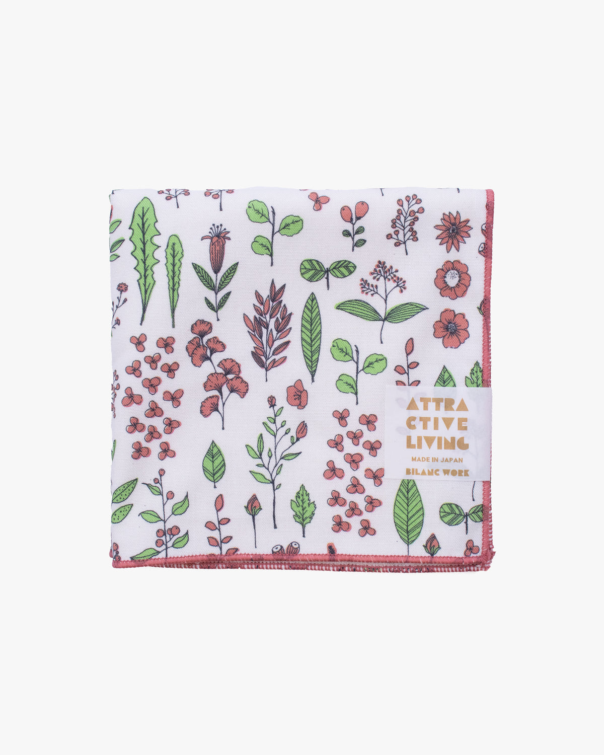 Towel Handkerchief, Attractive Living, Bilanc Work, Hills and Field Line Art Pink