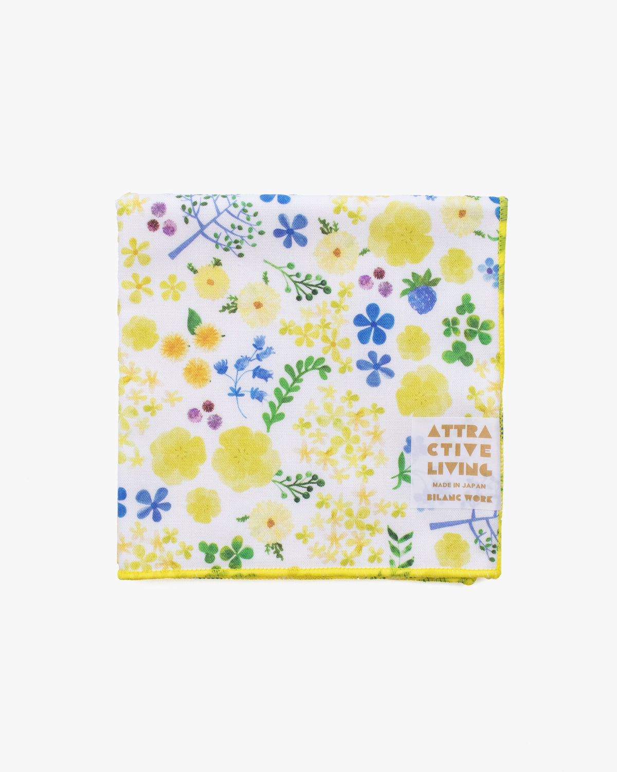 Towel Handkerchief, Attractive Living, Bilanc Work, Hills and Fields Flower Yellow