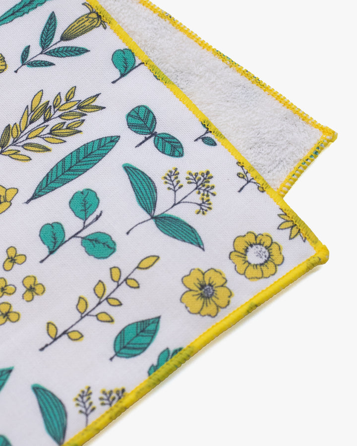Towel Handkerchief, Attractive Living, Bilanc Work, Hills and Field Line Art Yellow