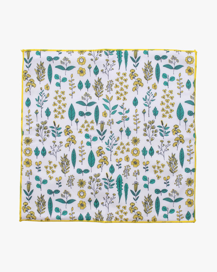 Towel Handkerchief, Attractive Living, Bilanc Work, Hills and Field Line Art Yellow