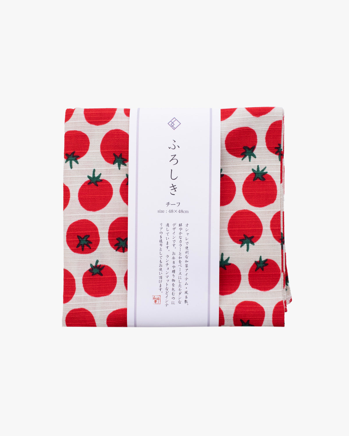 PrairieDog, Furoshiki, Tomato, Off-White, 19" x 19"