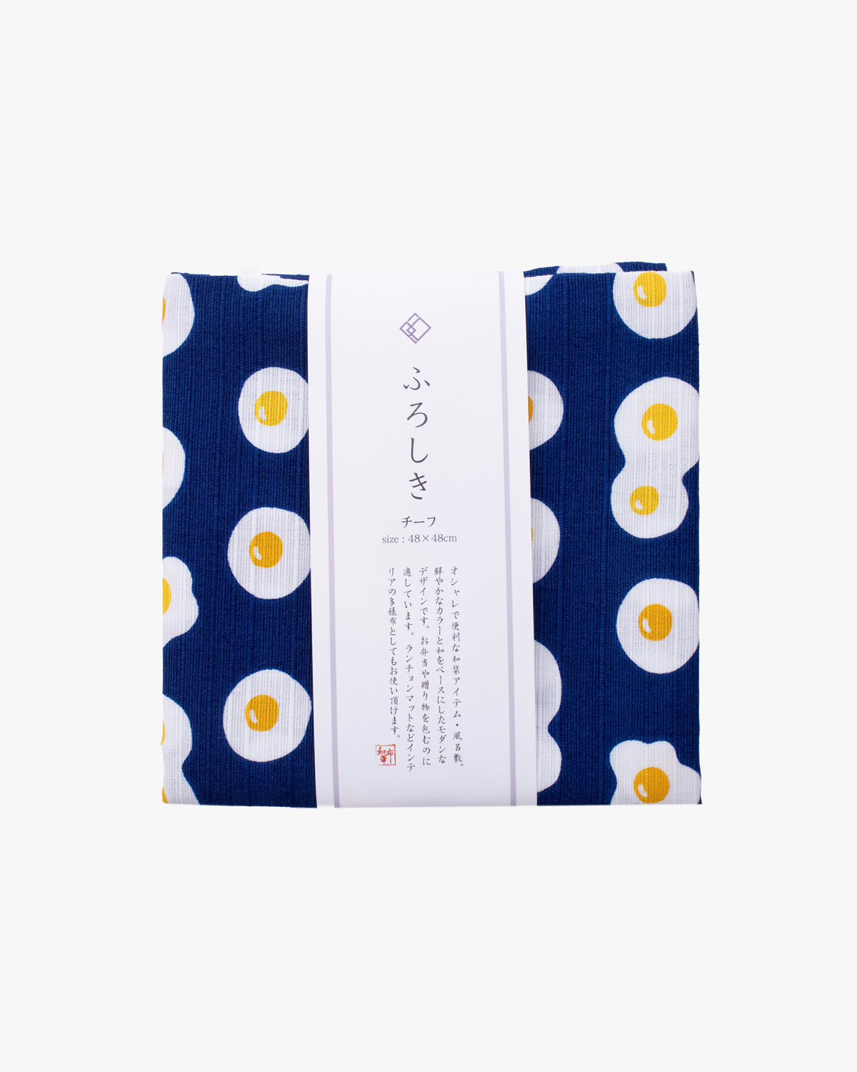 PrairieDog, Furoshiki, Fried Egg, Navy Blue, 19" x 19"