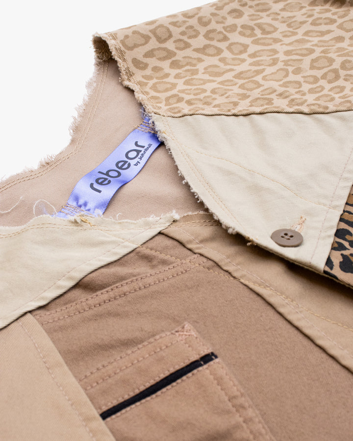 Japanese Repro Jacket, L, John Bull, Tan with Animal Print