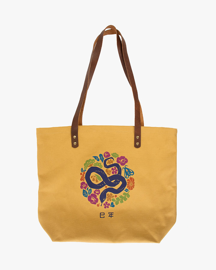 Kiriko Original Large Tote Bag, Canvas, Harvest Tan Snake