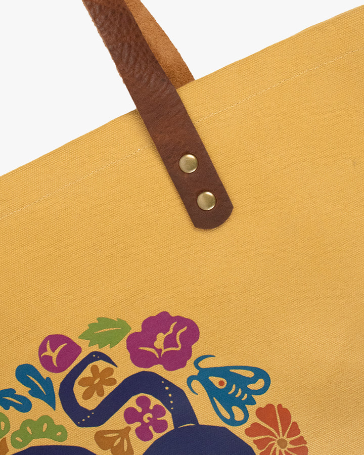 Kiriko Original Large Tote Bag, Canvas, Harvest Tan Snake