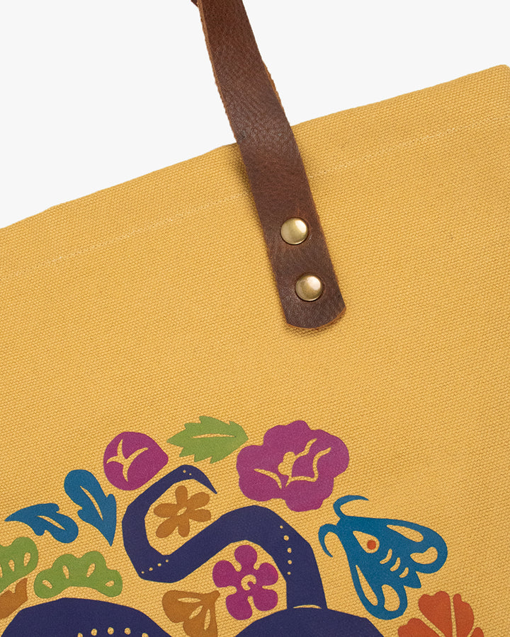 Kiriko Original Small Tote Bag, Canvas, Harvest Tan Snake