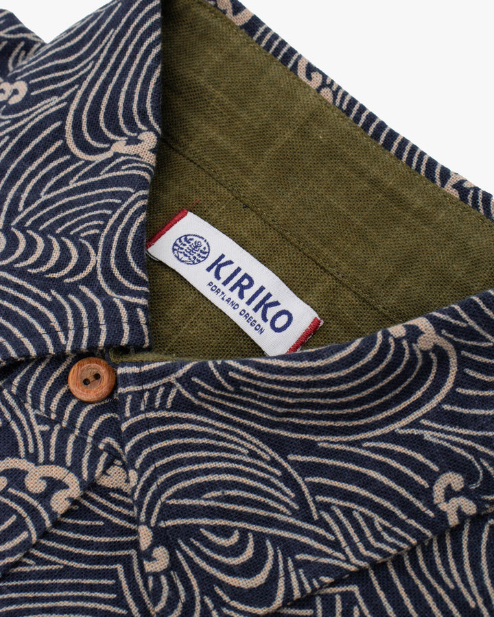 Kiriko Original Button-Up Shirt, Long Sleeve, Indigo Nami