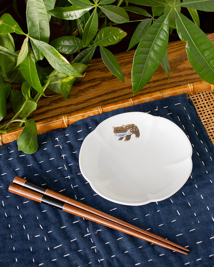 Small Plate, Bisque, Nippon Ezara, Bear