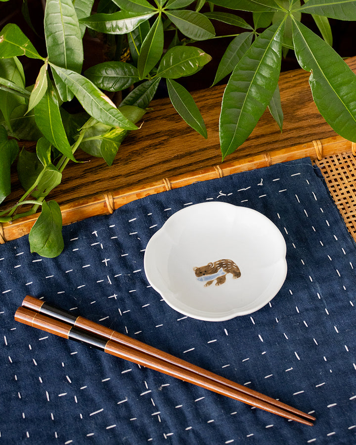 Mini Plate, Bisque, Nippon Ezara, Bear