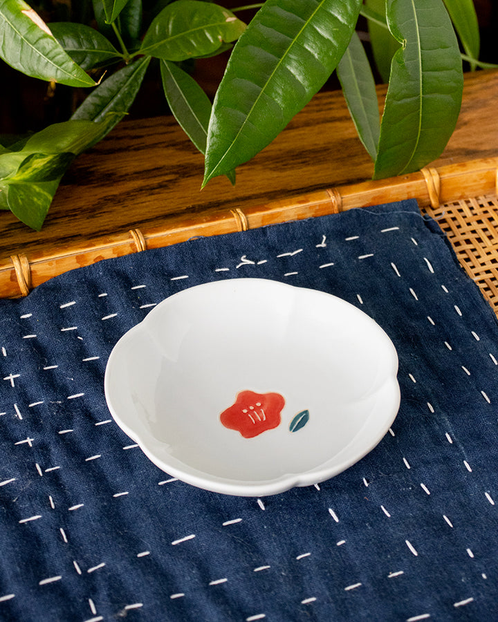 Mini Plate, Bisque, Nippon Ezara, Camellia