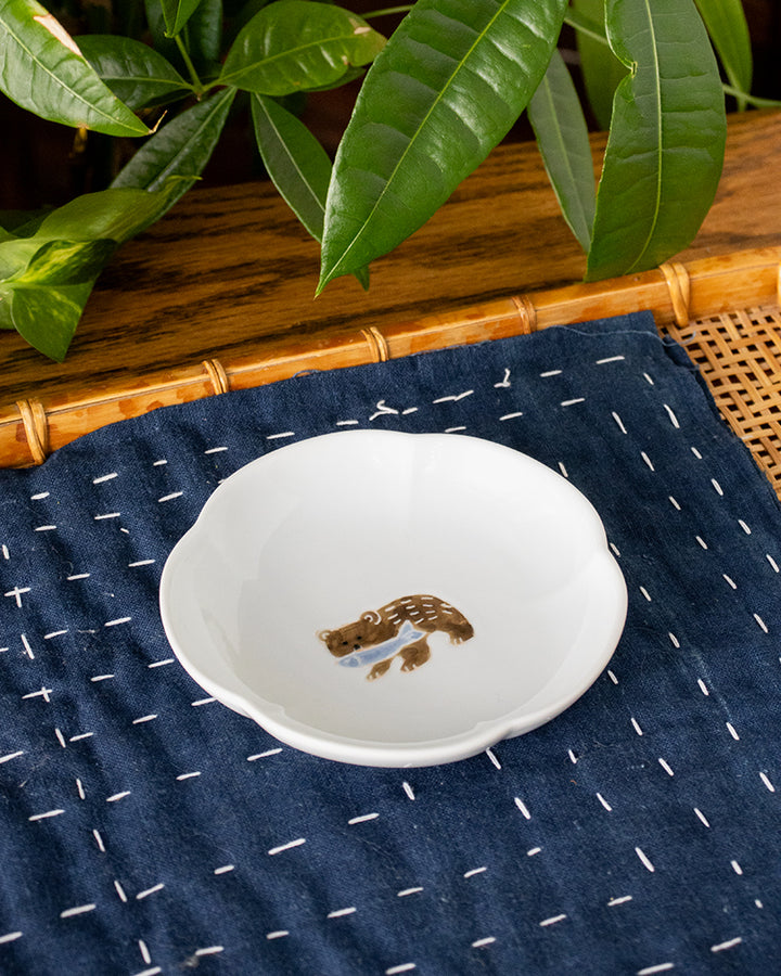 Mini Plate, Bisque, Nippon Ezara, Bear