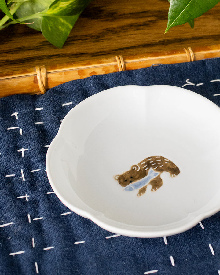 Mini Plate, Bisque, Nippon Ezara, Bear