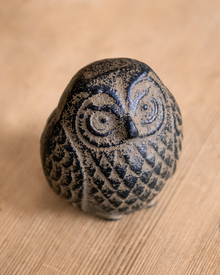 Paperweight, Oitomi, Owl, Taupe and Black