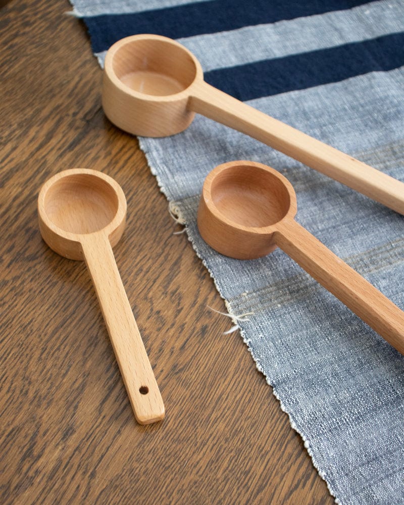 Wooden Utensils, Measuring Spoons, Set of 3, Light Wood