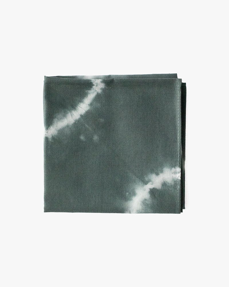 Japanese Handkerchief, Slate Blue and White Tie Dye